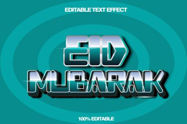 Bayram Mübarek Düzenlenebilir Metin Efekti 3 boyutlu Kabartma Çizgi Film Biçimi Tasarımı