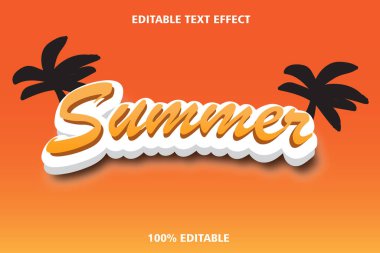 Yaz Düzenlenebilir Metin Efekti 3B Kabartma Çizgi Film Biçimi Tasarımı