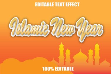 Islamic New Year Editable Text Effect 3D clipart