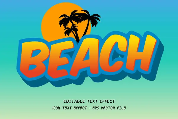 stock vector Beach Text Effect Modern Style