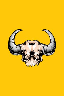 keçi kafatası vektör çizim