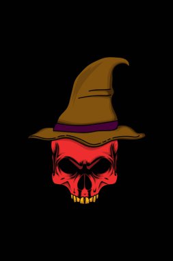 Cadı kafatası vektör çizimi