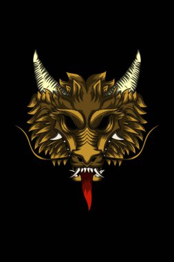 Ejderha altın vektör çizimi