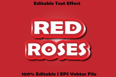 Kırmızı Güller Düzenlenebilir Metin Efekti