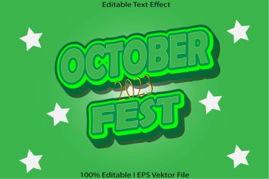 Ekim Festivali düzenlenebilir metin efekti