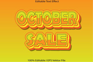 Ekim Satışı Düzenlenebilir Metin Efekti