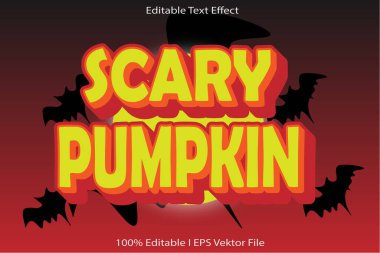 Korkunç balkabağı düzenlenebilir metin efekti