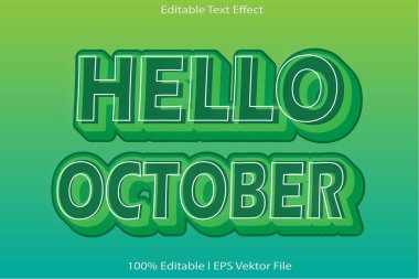 Merhaba Ekim düzenlenebilir metin efekti