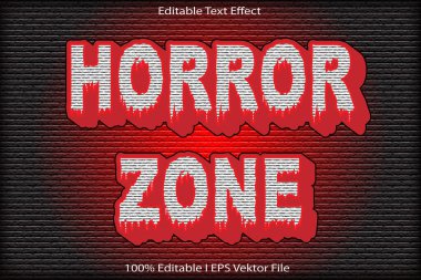 Korku Bölgesi Düzenlenebilir Metin Efekti
