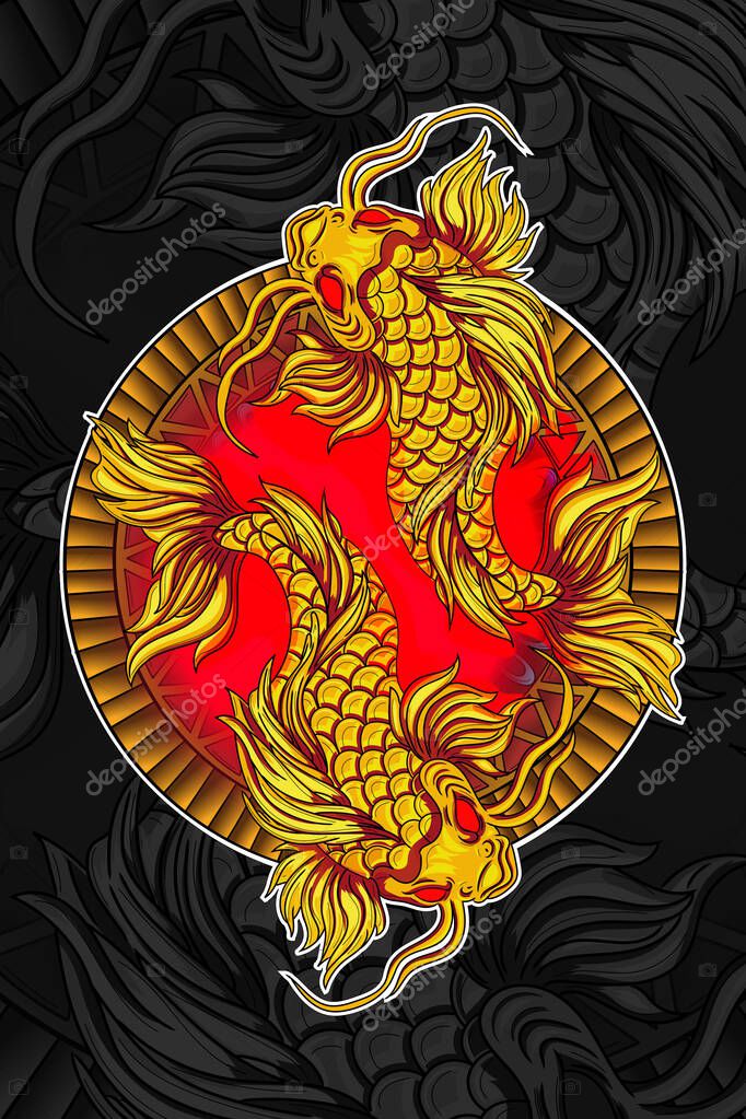 Fish gold vector illustration