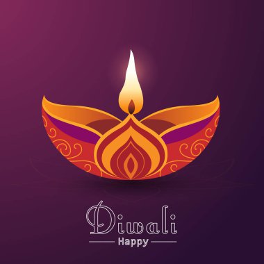 Diwali 'nin neşeli ortamını bu canlı ve şenlikli resimle kutlayın. Mutlu Diwali Işık Festivali Kutlama Kartı, Poster, Flyer Vektör Çizim Tasarımı