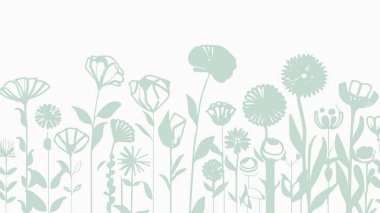 Elle çizilmiş çiçekli kusursuz desen, vektör çizimi, botanik tasarım, çiçek arkaplanı, sürekli iz, tekrarlanan desen