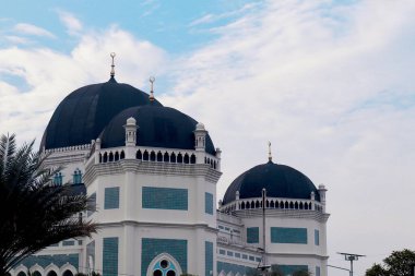 June 28 2024: The beauty and grandeur of the Al Mashun Grand Mosque, Medan clipart