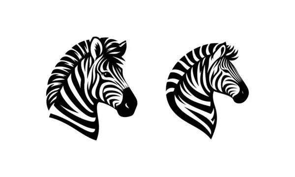 stock vector Zebra Head silhouette Logo on white background