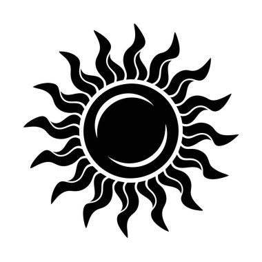  A-wiggly-sun-şekil-siluet-vektör logo-simgesi