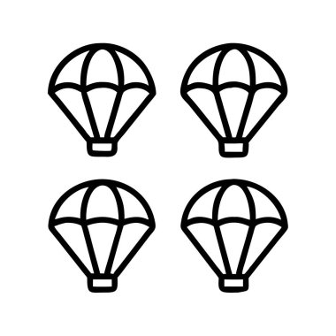 parachute-line-art-icon-design clipart