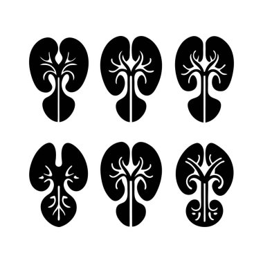 Collection of Human Kidney Icons design clipart