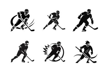 Hockey Players in Action design clipart