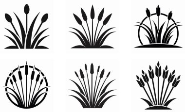  various reed silhouette icon design clipart