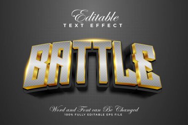 Düzenlenebilir 3B savaş metni efektleri kalın ve ışıltılı efektler