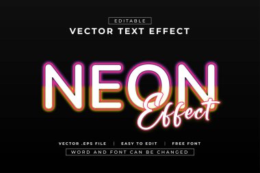 Neon etkisi düzenlenebilir metin efektleri