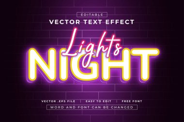 Light Night düzenlenebilir metin efektleri