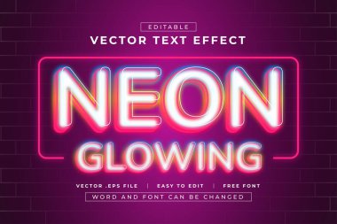 Neon Parıldayan düzenlenebilir metin efektleri