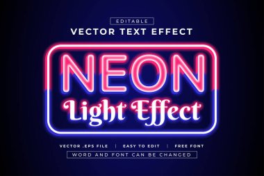 Neon Işık Efekti düzenlenebilir metin efektleri