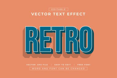 3B Retro düzenlenebilir metin efektleri