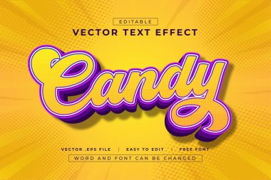 Vektör düzenlenebilir 3D Şeker metin efektleri