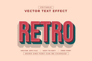 retro 3d düzenlenebilir metin efekti