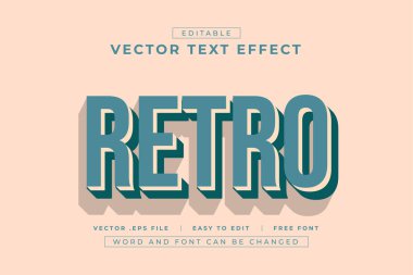 Düzenlenebilir 3d Retro metin efektleri