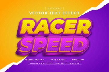 Yarışçı Hızı 3B düzenlenebilir metin efektleri