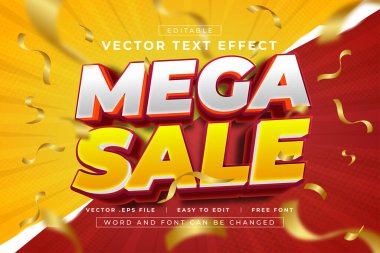 Mega Satış 3D düzenlenebilir metin efektleri