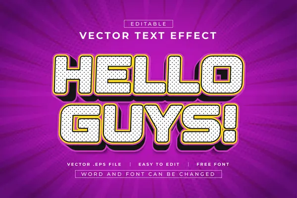 Merhaba çocuklar 3B düzenlenebilir metin efektleri