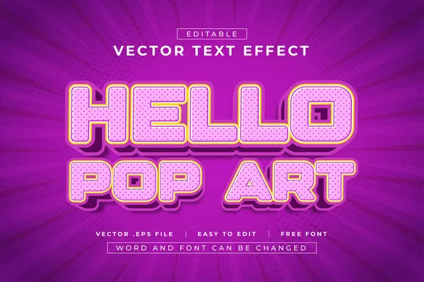 Merhaba Pop Art 3B düzenlenebilir metin efektleri