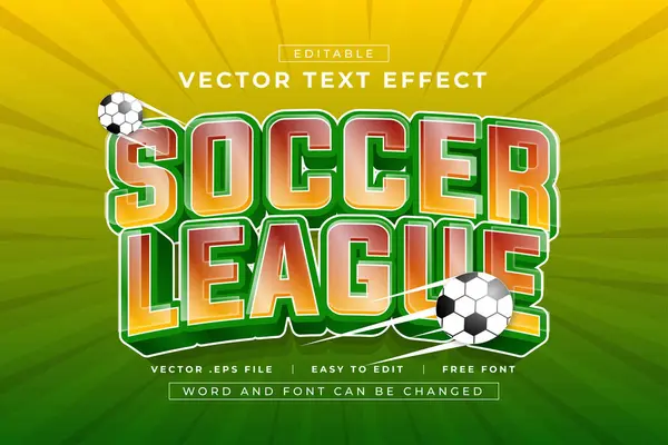 Vektör Futbol Ligi 3B düzenlenebilir metin efektleri