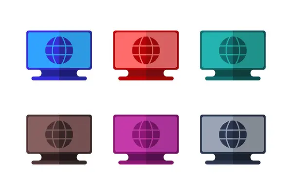 Simge paketi renkli ağ ve İnternet