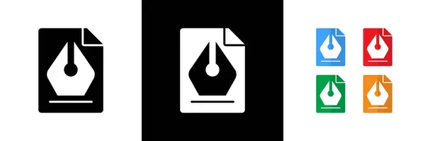 Düzenlenebilir Dosya Simgeleri. Siyah, Beyaz ve Renkli