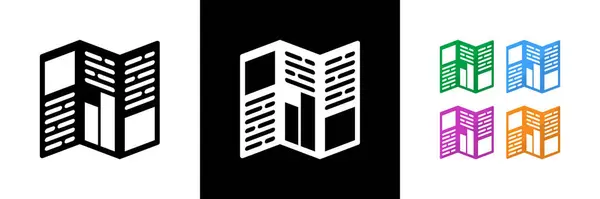 Broşür Simgeleri. Siyah, Beyaz ve Renkli