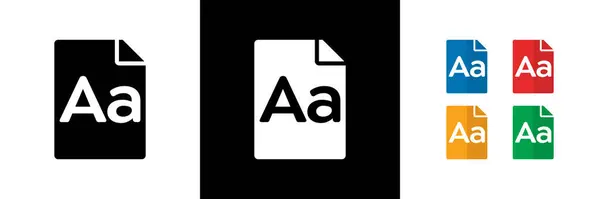 Yazı Tipi Dosya Simgeleri. Siyah, Beyaz ve Renkli