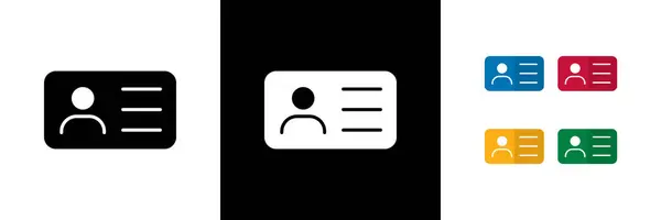 Kimlik kartı simgeleri. Siyah, Beyaz ve Renkli