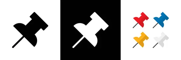 Pin Simgeleri. Siyah, Beyaz ve Renkli