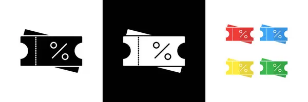 Makbuz İndirimi Simgeleri. Siyah, Beyaz ve Renkli