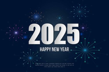 2025 yılınız kutlu olsun. 2025 'i kutlamak, takvim ve poster için gerçekçi, zarif bir gösteri.