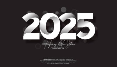 2025 yılınız kutlu olsun. 2025 'i kutlamak, takvim ve poster için gerçekçi, zarif bir gösteri.