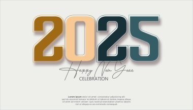 2025 yılınız kutlu olsun. 2025 'i kutlamak, takvim ve poster için gerçekçi, zarif bir gösteri.
