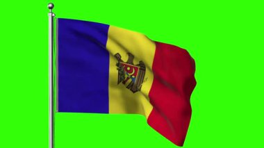 Andorra bayrağı rüzgarda dalgalanıyor. 3d oluşturma