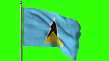 Aziz Lucia bayrağı rüzgarda sallanıyor. 3d illüstrasyon