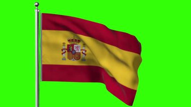 İspanya 'da dalgalanan İspanya bayrağının 3 boyutlu hali